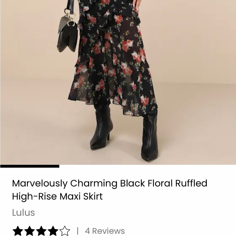 Lulu's Black Floral Print Dress